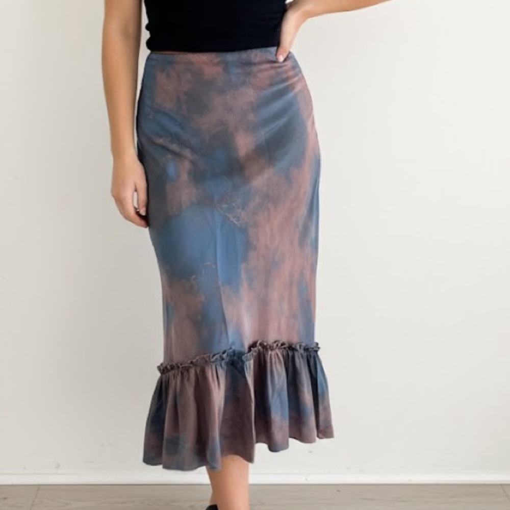 Vintage 90s OE Ombre Fishtail Midi Skirt Small